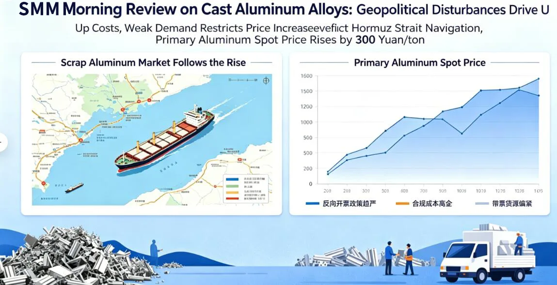 Komen Pagi SMM tentang Aloi Aluminium Tuang: Gangguan Geopolitik Menolak Kos, Permintaan Lemah Mengekang Kenaikan Harga